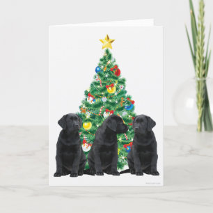 Black Labrador Weihnachtskarte Feiertagskarte