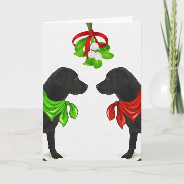 Black Labrador Weihnachtskarte Feiertagskarte (Vorderseite)