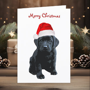 Black Labrador Weihnachtskarte Feiertagskarte
