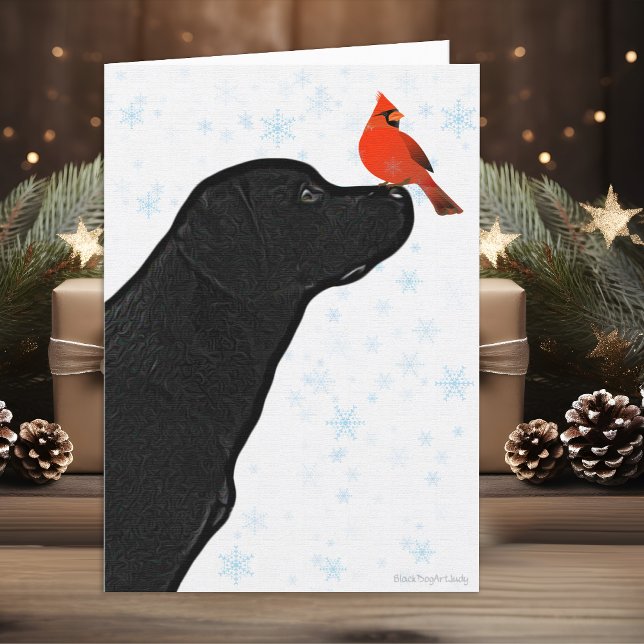 Black Labrador Weihnachtskarte Feiertagskarte (Von Creator hochgeladen)