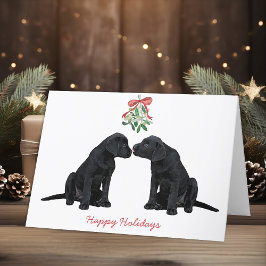 Black Labrador Weihnachtskarte Feiertagskarte