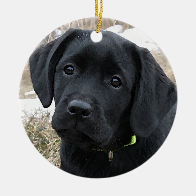 Black Labrador Weihnachtsschmuck (Vorne)