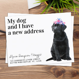 Black Labrador Wir haben den neuen Adresshund vers Postkarte