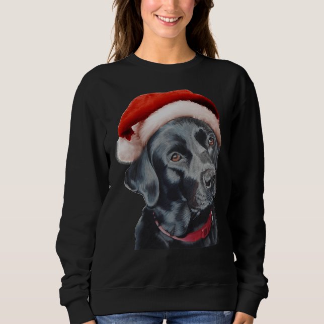 Black Labrador zu Weihnachten Sweatshirt (Vorderseite)