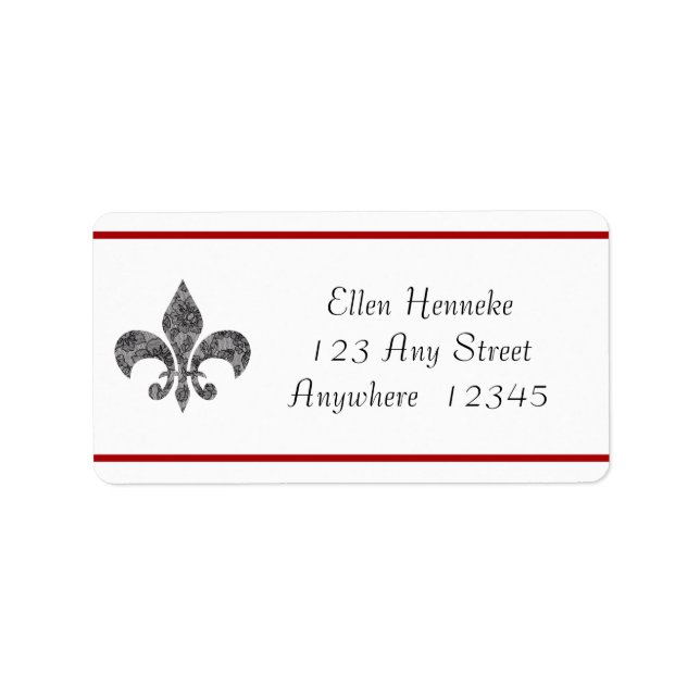 Black Lace 1 Lilie Adressaufkleber (Vorne)