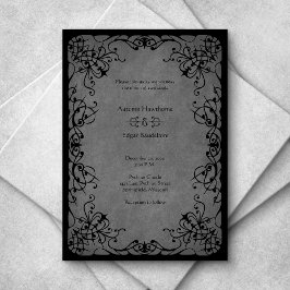 Black Lace Gothic Wedding Einladung