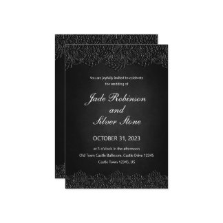 Black Lace Gothic Wedding Einladung, Viktorianisch Einladung