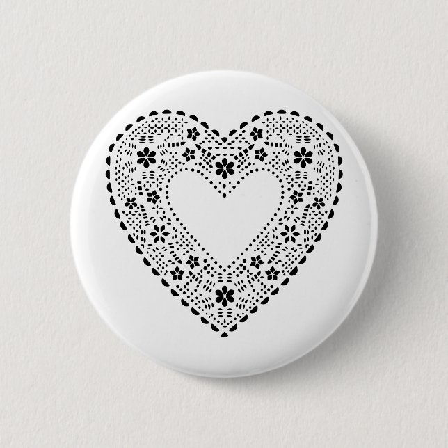 Black Lace Heart Button (Vorderseite)