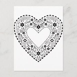 Black Lace Heart Postkarte