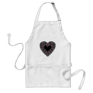 Black Lace Heart Schürze