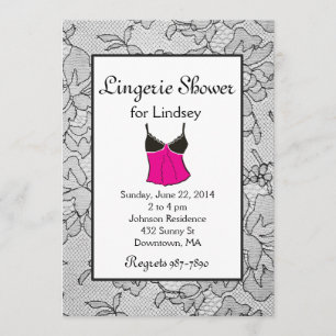 Black Lace Lingerie Brautparty Einladungen