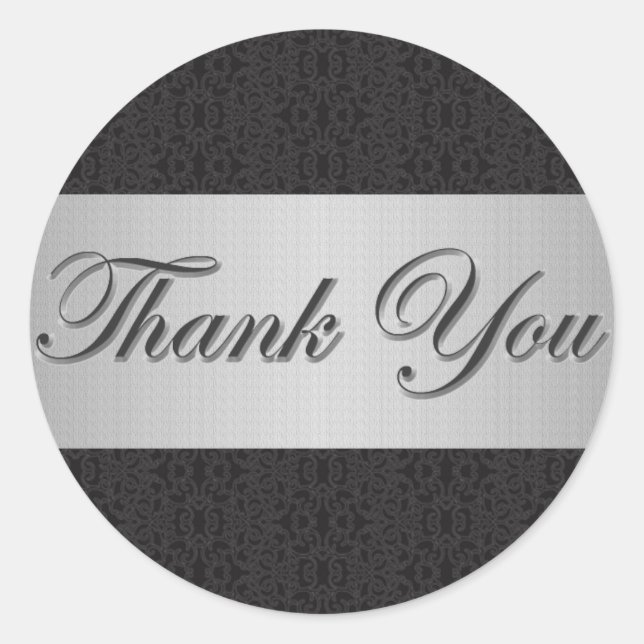 Black Lace & Silver Vielen Dank, dass Sie Sticker/ Runder Aufkleber (Vorderseite)