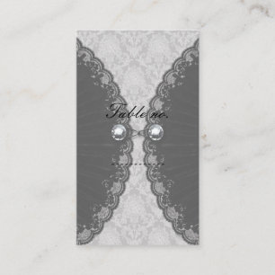 Black Lace und Diamond Look Goth Wedding Platzkarte