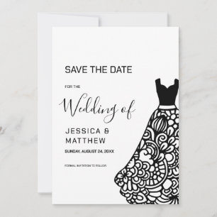 Black Lace Wedding Dress Save The Date
