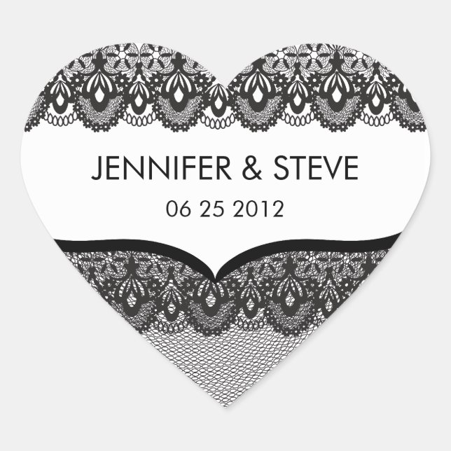 Black Lace Wedding Stickers (Vorderseite)