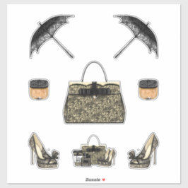 Black Lace Women Decals Planner Notebook Journal Aufkleber