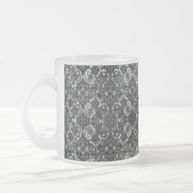 Black Lacework Artistry Mattiert Glass Tasse (Links)