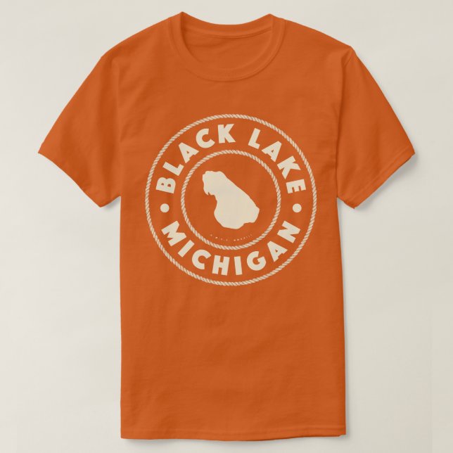 Black Lake Michigan Circle Tan T-Shirt (Design vorne)