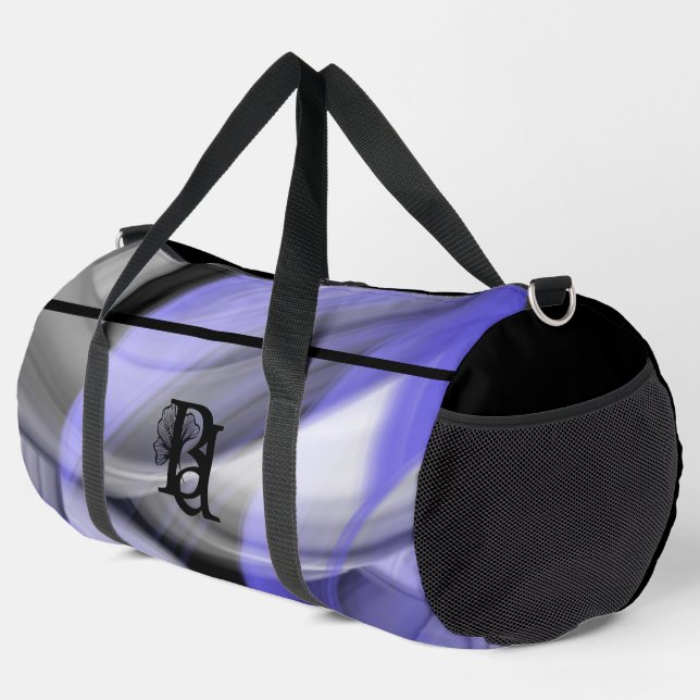 Black Large Gym Bag Trend Abstrakt Lavendel Violet Duffle Bag (Rechte Ecke)