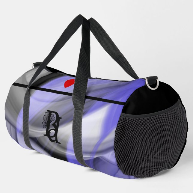 Black Large Gym Bag Trend Abstrakt Lavendel Violet Duffle Bag (Rechte Ecke)