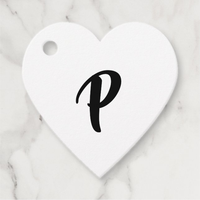 Black Lässig Script Monogram Vielen Dank Geschenkanhänger (Vorderseite)