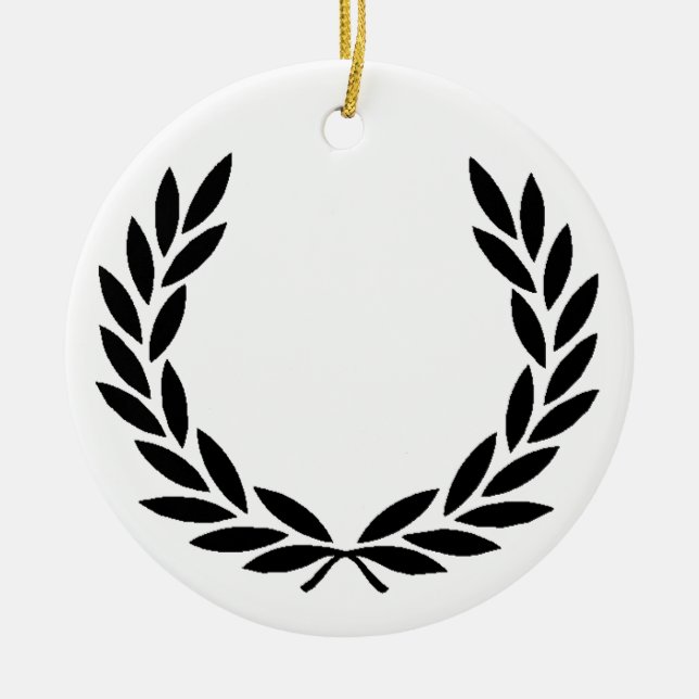 Black Laurel Wreath Keramikornament (Vorne)