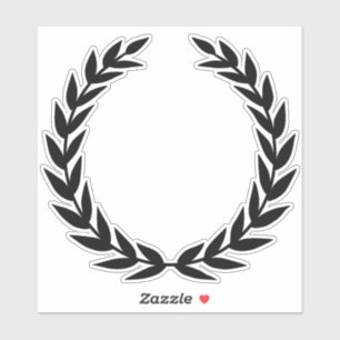 Black Laurel Wreath Sticker