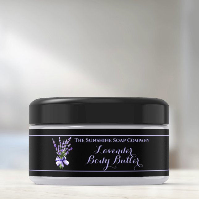 Black Lavender Body Butter Etikett 1 x 7,25 Rundum-Adressaufkleber (Von Creator hochgeladen)
