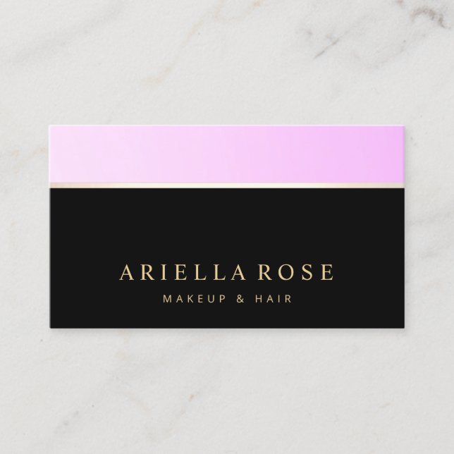 Black Lavender Ombre Beauty Salon Visitenkarte (Vorderseite)