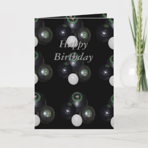 Black Lawn Bowls, Happy Birthday Card Karte