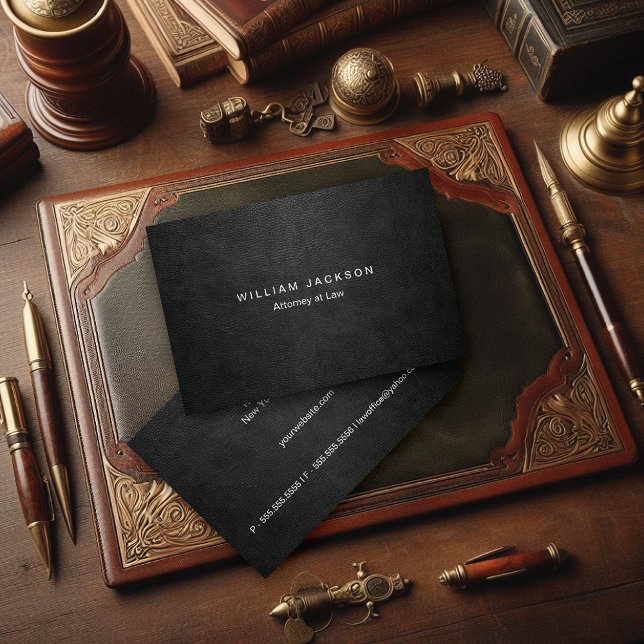 Black Leaather Look Euro Business Card Visitenkarte (Von Creator hochgeladen)