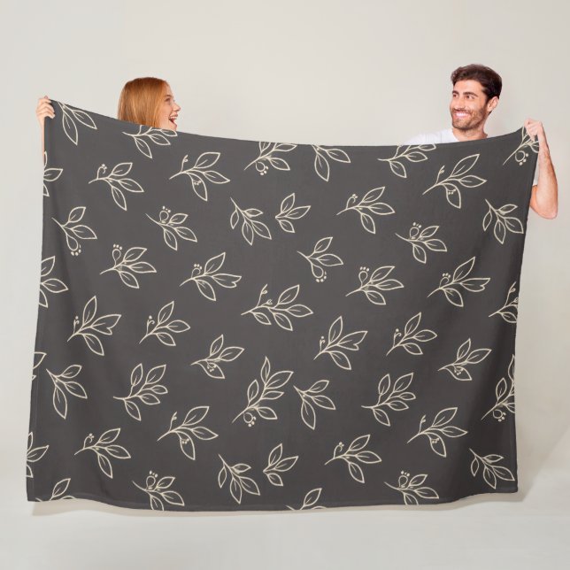 Black Leaf Throw Blanket Fleecedecke (Beispiel)