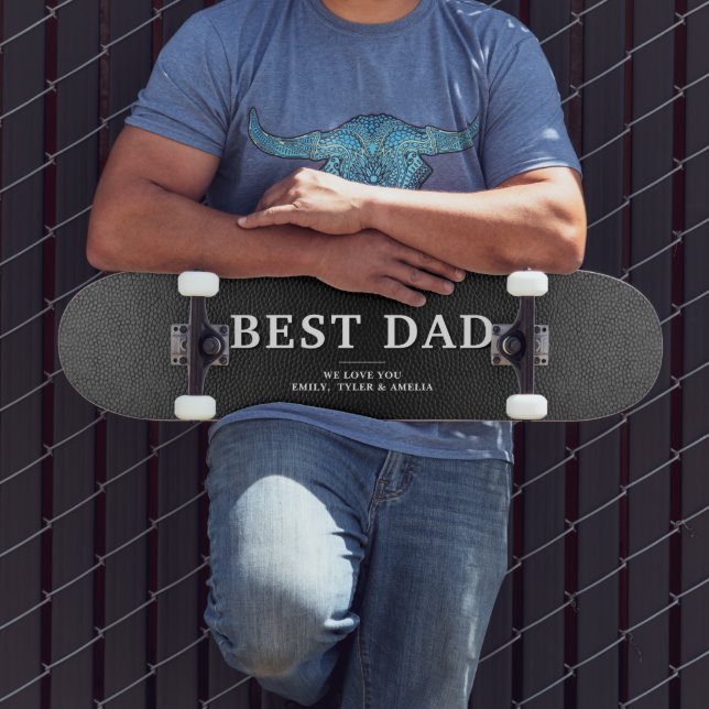 Black Leather Best Vater Vatertag Skateboard (Außenbereich 3)