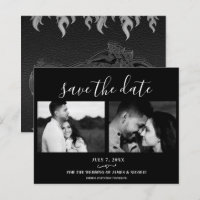 Black Leather Bike Wedding 2 Foto Save the Date