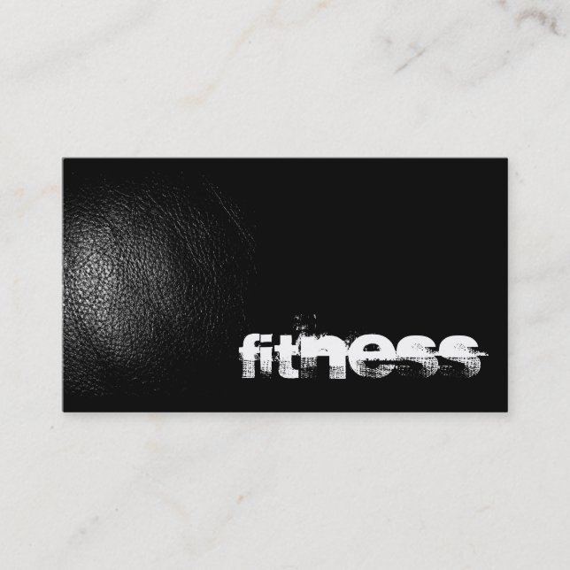 Black Leather Effect Fitness Sport Business Card Visitenkarte (Vorderseite)