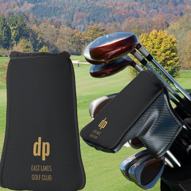 Black Leather Look Monogram Custom Name Putter Golf Headcover (Von Creator hochgeladen)