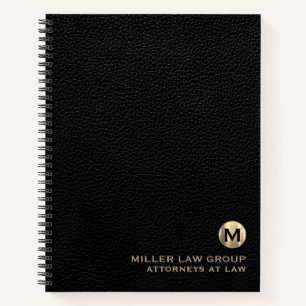Black Leather Luxury Gold Erstklassiges Logo Spira Notizbuch