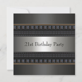 Black Leather Mans 21. Geburtstag Party Einladung