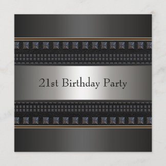 Black Leather Mans 21. Geburtstag Party Einladung