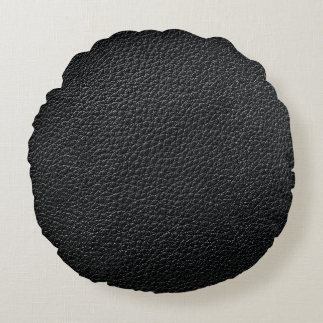Black leather texture and backgroundleather,textur rundes kissen (Vorderseite)