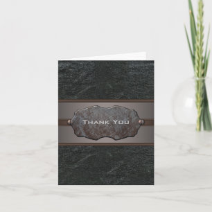 Black Leather Thank You Card Dankeskarte