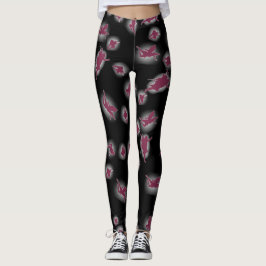 Black leggings with fairies / Legging Noir