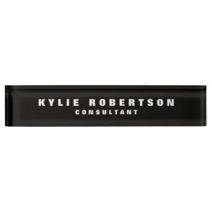 Black Legible Beruflich Trendy Modern Namensplakette