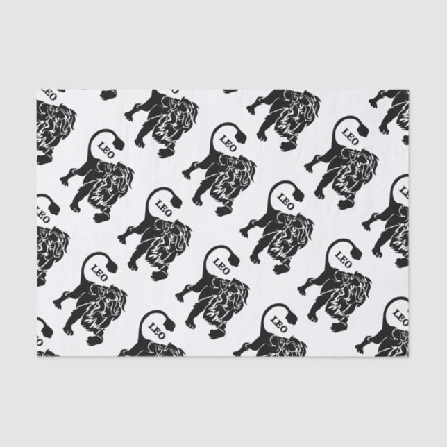 Black Leo Lion Zodiac Seidenpapier (Vorderseite)