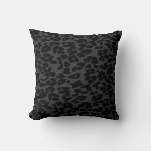 Black Leopard Print Kissen (Vorderseite)