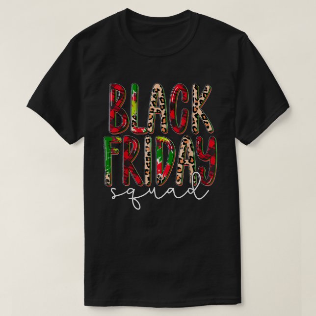 Black Leopard Red Kariert Friday Squad, Merry Chri T-Shirt (Design vorne)