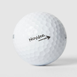 Black Lettering and Arrow on your Golfball