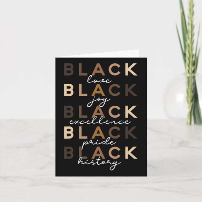 Black Liebe Joy Excellence Pride History Black His Karte (Vorderseite)
