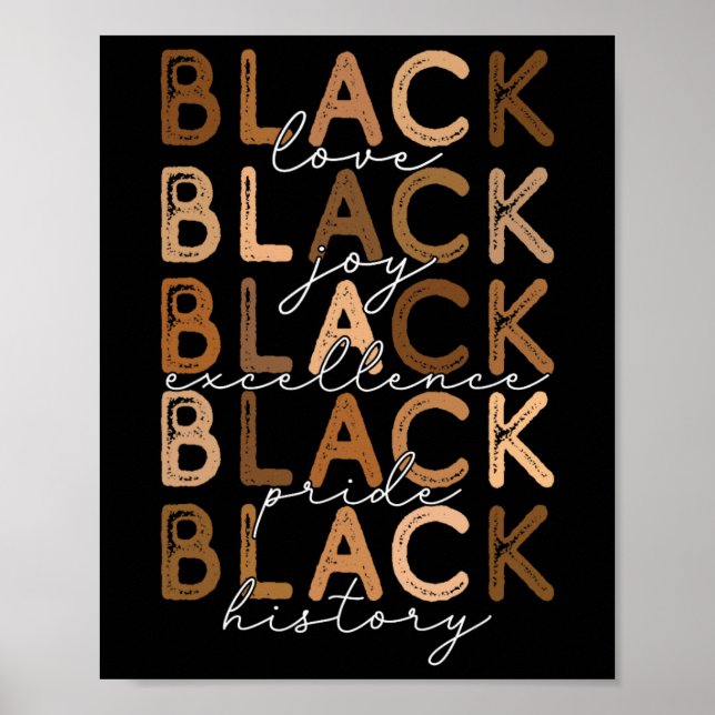 Black Liebe Joy Excellence Pride History Black His Poster (Vorne)