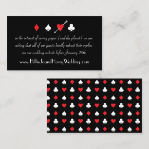Black Liebe Struck Casino Wedding Online RSVP Card Begleitkarte